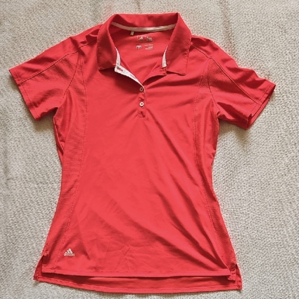 Adidas Bright Pink Vented Performance Golf Polo Size Medium